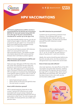 HPV 疫苗接种 A4 宣传单